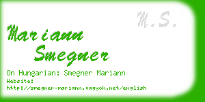mariann smegner business card